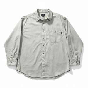 Woolrich Men's 2XL British Tan Button Up Long Sleeve Shirt Ripstop Cotton FLAWS